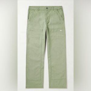 Nike cotton canvass workwear casual Men's Green straight leg pants